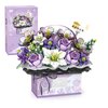 MEIEST Flower Bouquet Building Blocks Model Set,Simulation Artificial Rose Handheld Gift Box for Valentine's Day,Bonsai Plant Building Bricks Toys,Home Decor (Mist Purple)