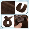 Clip in Hair Extensions Real Human Hair Medium Brown Hair Extensions Clip in Human Hair Long Straight Remy Natural Full Head 8pcs Real Hair Extensions for Women 24inch #4 Medium Brown