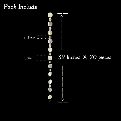 Silver Shimmer Wall Backdrop, 20 Packs Silver Sequin Curtain Circle Dots Garland for Wedding, Birthday, Bachelorette Party, 70s 80s 90s Theme Disco Party Decorations Supplies