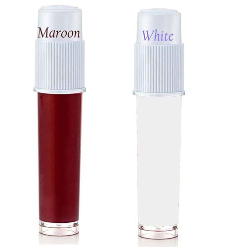 Stylesindia Liquid Kumkum Sindoor Pack of 2X5g Skin-friendly Liquid Bindi Tattoos Waterproof Bodyart Body Paint Temporory Tattoos DIY Tattooing (Maroon-White)