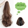 Anbuwei Claw Clip Ponytail Extension Synthetic Curly Wavy Clip in Hair Pieces 18 Inch Long Pony Tails Hair Extensions for Women (Light Brown)