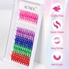 Colored Cluster Lash Extensions 120Pcs 40D 14mm 16mm Mixed Rainbow Colorful Individual Eyelash Salon Party White Purple Pink Cluster Eyelash