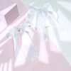 NCMAMA 2Pcs Hair Bows for Girls Hair Clip White Silk Hair Bow Ribbon Hair Accessories for Women Toddlers Infant Teens Kids(White)