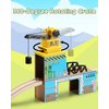 SainSmart Jr. Wooden Train Set Accessories, Magnetic Rotary Crane Set with Track for Kids Compatible with Thomas, Brio, Chuggington, Melissa and Doug