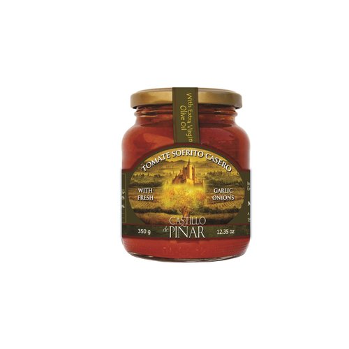 Castillo de Pinar First Cold Pressed Tomato Garlic Onion Extra Virgin Olive Oil Sauce, 12.35 Ounce