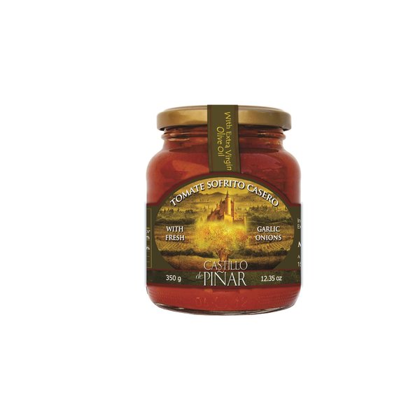 Castillo de Pinar First Cold Pressed Tomato Garlic Onion Extra Virgin Olive Oil Sauce, 12.35 Ounce