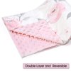 PHF Minky Baby Blanket for Girls, 30x40 Inches Soft Double Layer Baby Blankets with Dotted Backing, Receiving Blanket Bed Throws for Newborn, Infant, Babies, Floral