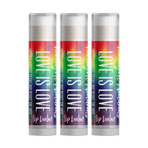 Delight Naturals Love is Love Tie Dye Pride Lip Balm - Set of Three - Fruit Candy Flavor