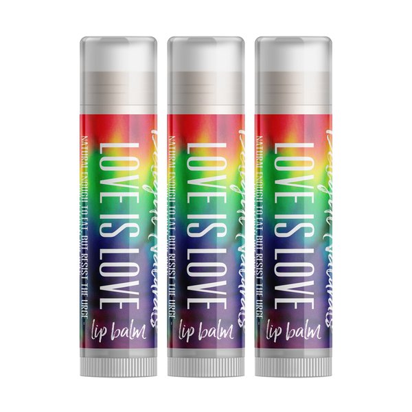 Delight Naturals Love is Love Tie Dye Pride Lip Balm - Set of Three - Fruit Candy Flavor
