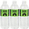 Game Zone - Pixel Video Game Party or Birthday Party Water Bottle Sticker Labels - Set of 20