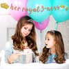 Her Royal 3-ness Birthday Banner, 3rd Birthday Decorations Girl, Princess Theme Birthday Party Decorations for 3 Year Old, Her Royal Fourness Party Supplies Favors, Happy 3rd Birthday Sign Backdrop for Girls