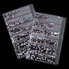 Jollin 3456pcs Flatback Rhinestones Glass Charms Diamantes Gems Stones for Nail Art 6 Size ss4~ss12 Topaz