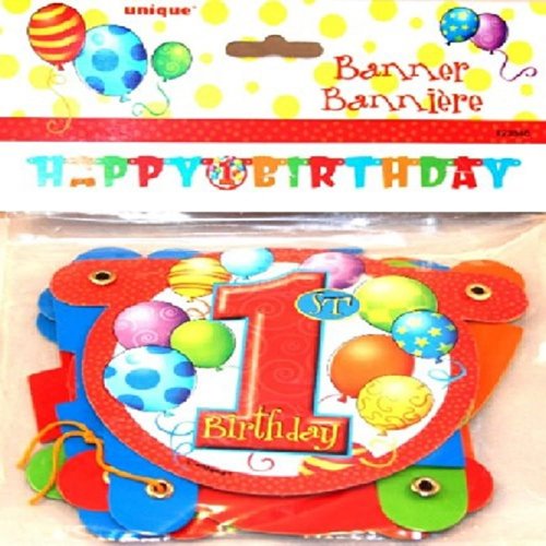 Unique 1st Birthday Balloons Jointed Paper Banner