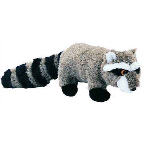 Pet Lou RAC-8 Medium Plush Dog Chew Toy, 8-Inch Raccoon