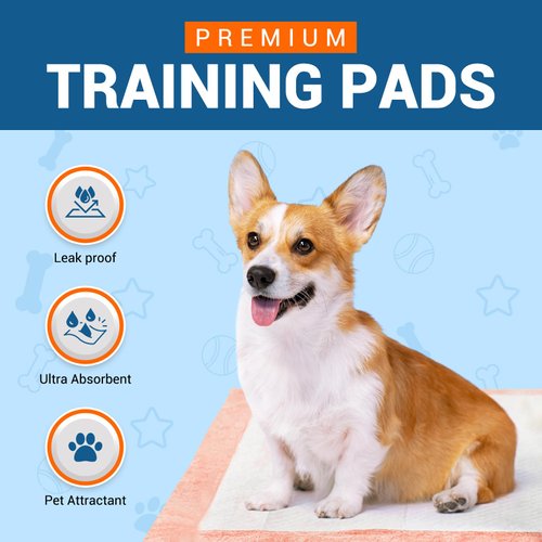 MED PRIDE Dog Training Pads [Travel Pack of 5] - Disposable, Ultra-Absorbent 6-Layer Puppy Potty Pee Pads with Sticky Strips- Leakproof & Waterproof Pet Pads for Dogs & Cats, 22 x 24”