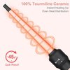 Beach Waver 3 Barrel Curling Iron 5 in 1 Curling Wand Set Three Hair Curlers Triple Hair Crimper Tool for Women 3/8 inch - 1 1/4 inch Wands with Attachments for All Hair Style(Rose Black)