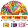 48 PCS 100 Days of school 24PCS 100 Days Temporary Temporary Tattoos Sticker 24PCS Slap Bracelets Perfect for Themed Birthday Party Favors Baby Showers or Classroom Rewards Ideal Decor and Gifts
