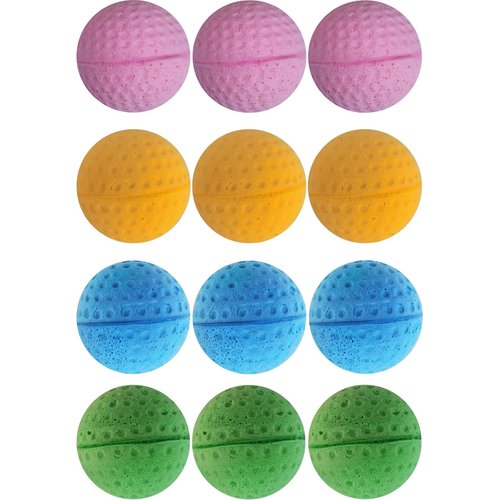 Cat Foam Ball Cat Sponge Ball Toy Cat Soccer Ball Toy (Golf Foam Sponge Ball, Count, 12)