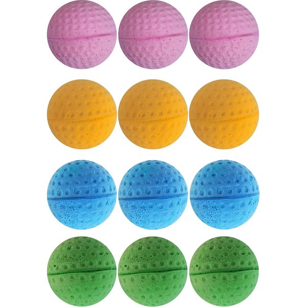 Cat Foam Ball Cat Sponge Ball Toy Cat Soccer Ball Toy (Golf Foam Sponge Ball, Count, 12)