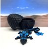 3D Printed Cherry Blossom Dragon with Dragon Egg, 12 Inches Black and Blue Cherry Blossom Dragon, Home Decor Executive Desk Toys,Fidget Toys for Autism/ADHD D053-BE