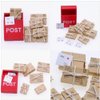 Toyvian 1:12 Scale Mini Mailbox Toy, Dollhouse Wooden Postbox Miniature Newspaper Ornaments Mini Envelope Model Dollhouse Furniture Accessories