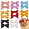16PCS Velvet Hair Bows for Girls 4 Inch Velvet Bows Hair Clip Barrettes Hair Accessories Ponytail Pigtail Bows for Baby Girls Kids Teens