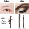 Go Ho 6 PCS Eyebrow Eye Liner Pencil Set,Easy to Color Sweatproof Eye Brow Pencil,Professional Long-lasting Eyeliner Gel Makeup Brow Tint Pen,3 Colors(Black,Brown,Dark Brown)