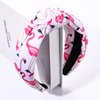 ZITULRY Knotted Headbands for Women Hawaiian Flamingo Printed Top Knot Wide Hairband Boho Pink Tropical Bird Cross Twist Turban Hair Hoop Summer Holiday Party Hair Accessory
