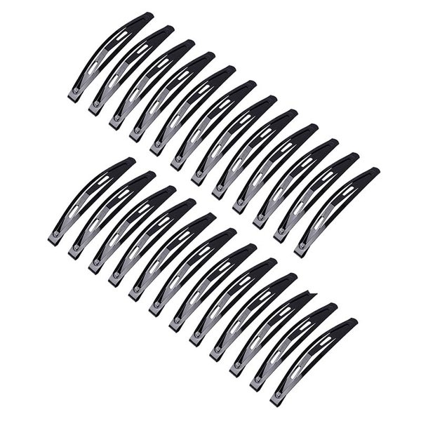 Qintreesify 30Pcs Black Metal Snap Hair Clips for Women and Girls, Long No-slip Hair Clips Barrettes Makeup Styling Hair Accessories (2.16 Inch)