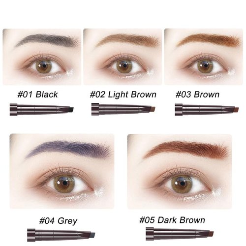 AddFavor Eyebrow Pencil Waterproof Eyebrow Definer Pencil with Brush for Women Makeup, Light Brown Brow Pencil, 5 Count