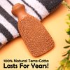 Love Natural Pumice Stone for Feet - 2-Sided Terra Cotta Foot Scrubber, Professional Exfoliating Clay Stone for Feet Hands Body Care - Pumice Stone for Feet Callus Remover & Dead Skin