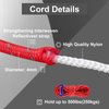 BALIT Reflective Nylon Pull Paracord 4 Pack 4mm 13FT Tent Guy Lines Rope with Aluminum Rope Tensioner Fits Camping Tent Hiking Outdoor Activity(Red)