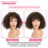 Rebecca Fashion Highlight Curly Bob Human Hair Wig with Bangs 10 Inch Short Curly Water Wave Bob Wig Human Hair Wigs for Black Women Glueless Wig 100% Brazilian Remy Hair Black Mixed Brown Color