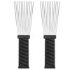 FOMIYES Braided Wigs Metal Hair Pick Barber Comb: 2pcs Steel Wide Tooth Afro Pick Flat Comb Wig Braid Detangle Comb Hair Styling Tool for Man Women Curly Hair Hair Styling Accessories