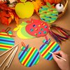 Liliful 60 Set Apple Crafts for Kids Apple Scratch Crafts Fall Arts and Crafts Supplies with Ribbon Wooden Stylus Hanging Craft Kit for Fall Autumn Home Activities School Game Classroom Decoration