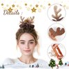 Antler Hair Scrunchies Plush Reindeer Scrunchies Christmas Plush Glitter Elk Design Elastic Hair Tie Ponytail Holder for Women Girls Xmas Hair Accessories 3 Pcs