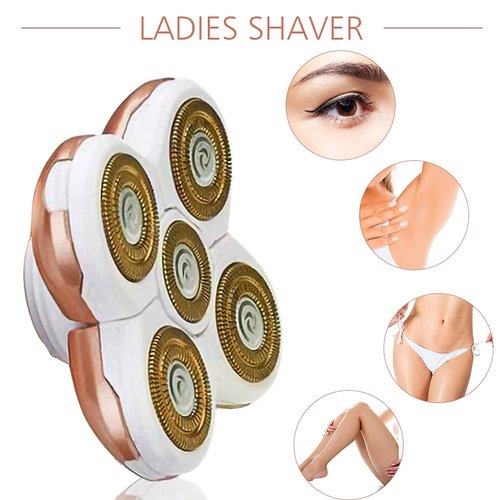 AHUADA Women's Electric Shaver Replacement Heads : 5 Legs Hair Removal Razor Replacement Heads 4D Floating Heads Replacement Blades for Women