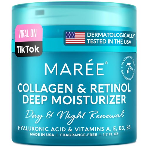 MAREE Face Moisturizer Retinol Cream for Face - Anti Aging Face Cream - Moisturizer Face Cream with Collagen - Facial Moisturizer Wrinkle Cream for Women Skin Tightening Crema Hidratante Para la Cara