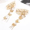 TEBIEKOY Butterfly Hair Clips Claw Clip for Women, 2 Pcs Metal Tassel Bow Hair Claws for Thick Thin Curly Fine Hair, Cute Metal Hair Claw Clips Accessories