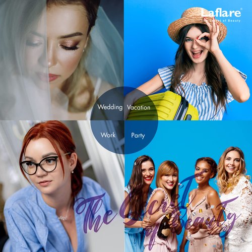 Laflare Laflare® 3D MINK ANGEL Eyelashes,10 Single Packs Luxury Synthetic False Eyelashes,16mm Dramatic Look Maximum Volume. Flare shape, Reusable Faux Lashes (AM21X10P, 10, Count)