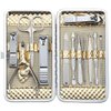 Manicure Set Professional Nail Clippers Kit Pedicure Care Tools- Stainless Steel Women Grooming Kit 12Pcs for Travel or Home (Gold)