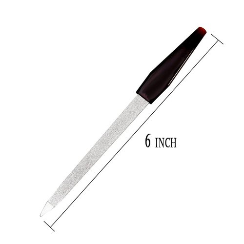 Pinkee's (2 Pack) 6 inch Stainless Steel Metal Nail File for Fingernails, Toenails, Scraping, Strengthening, Finger Manicure File