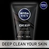 Nivea Men DEEP Cleansing Beard and Face Wash, Enriched with Natural Charcoal, 3 Pack of 3.3 Fl Oz Tubes