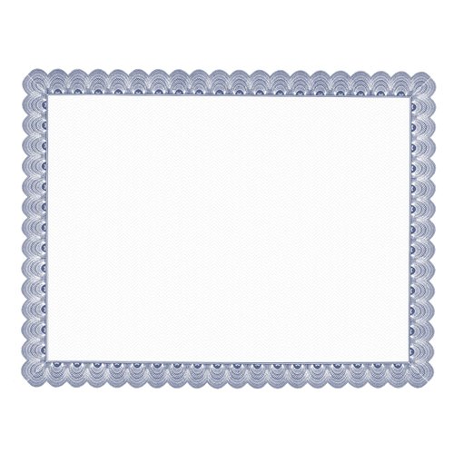 Geographics Blank Parchment Award Certificate Paper, 8.5 x 11", Elegant Blue Border Design (Pack of 50)