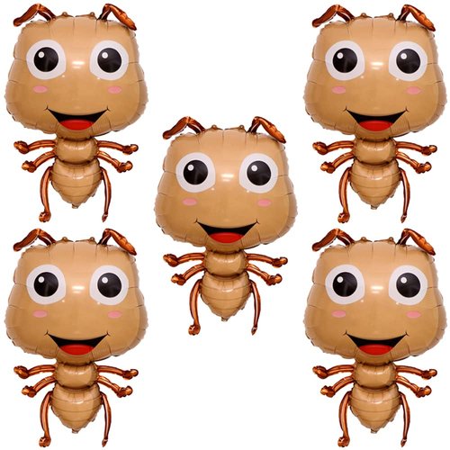 HORUIUS Ant Balloon Ant Foil Mylar Balloons for Baby Shower Kids' Boys Garden Insect Animals Theme Birthday Party Supplies Decorations 32 inch 5PCS