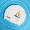 COPOZZ Swim Cap for Women, Silicone Waterproof Comfy Swimming Bathing Cap for Long Hair with Crown Printed