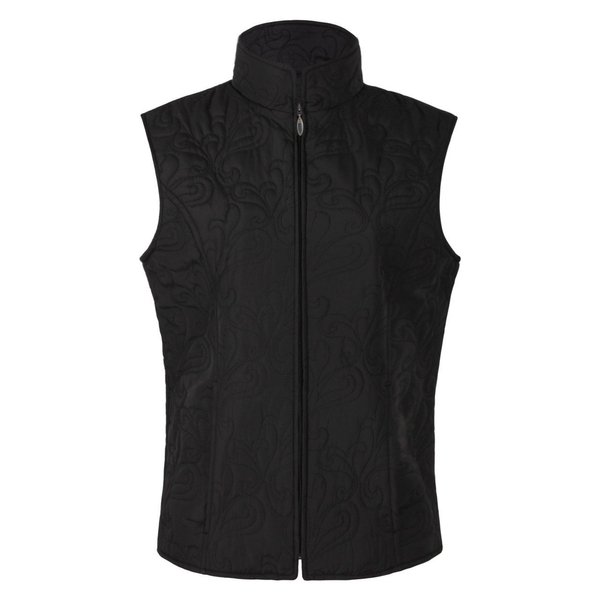 Tres Bien Golf Women's Paisley Quilted Vest-Black-Medium