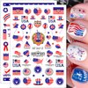 8 Sheets 4th of July Nail Art Stickers American Independence Day Nail Design Decals 3D Self-Adhesive Nail Art Supplies USA Flag Patriotic Stickers Manicure Sticker for Memorial Day