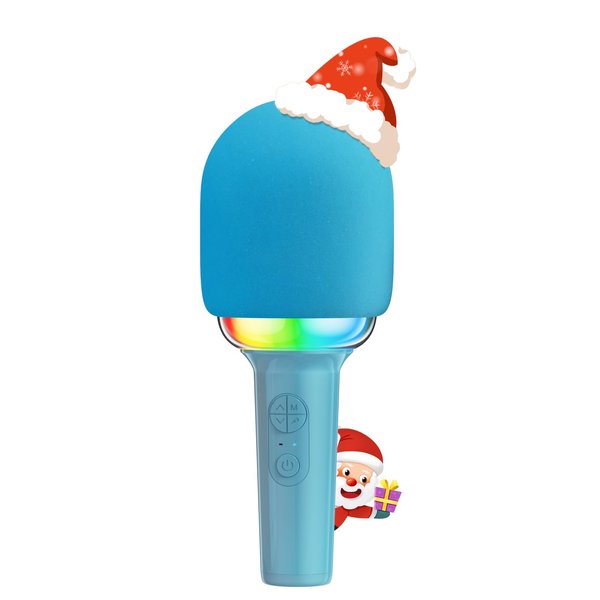 Kinglucky Wireless Bluetooth Karaoke Microphone, 2-in-1 Portable Handheld Karaoke Mic Speaker Machine Christmas Birthday Gifts Toys for Girls Ages 3-12+ Home Party for All Smartphones PC - Blue