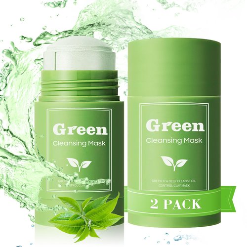 PAINISTIC Green Tea Clay Mud Face Mask - Green Tea Skin Care for Removes Blackheads Mask, Pore Cleansing Green Tea Clay Skin Mask, Deep Cleanse Mask for All Skin Types (2 PCS)